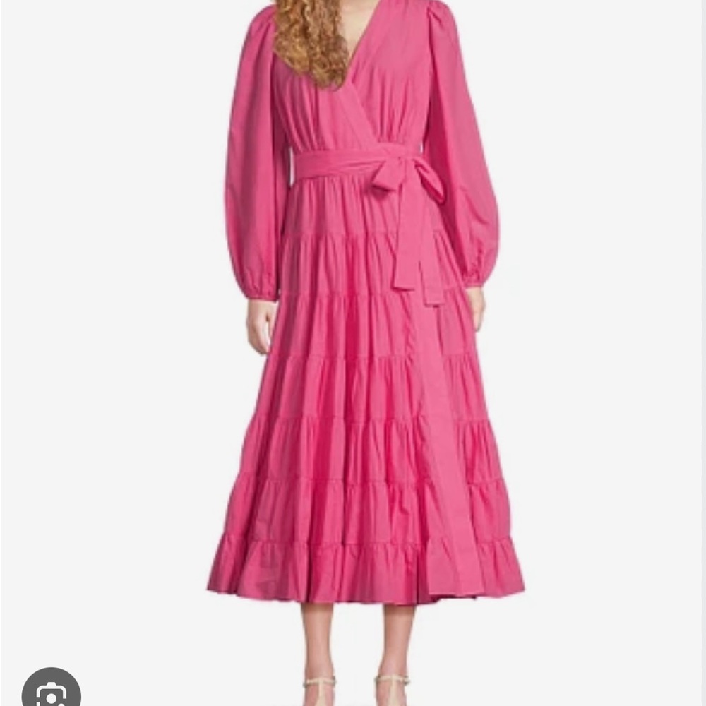 Gibson Latimer Fuchsia Long Sleeve Dress